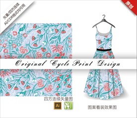 矢量海棠石蒜四方连续