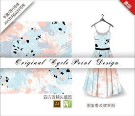 手绘抽象涂鸦四方连续