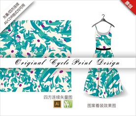 矢量抽象迎春花四方连续