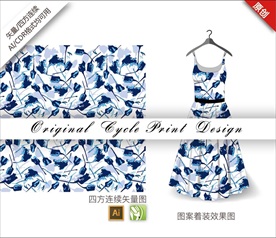 矢量抽象郁金香四方连续