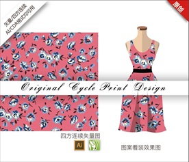 矢量抽象海棠四方连续