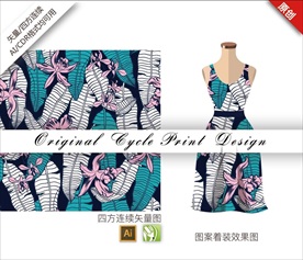 矢量羊蹄甲四方连续