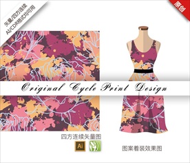 矢量木芙蓉四方连续