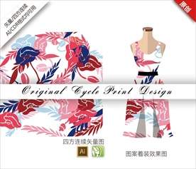 矢量抽象三色堇四方连续