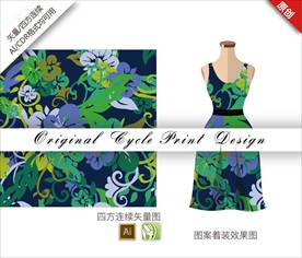 矢量抽象水仙四方连续