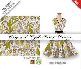 矢量六月雪四方连续