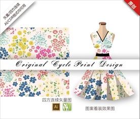 矢量茼蒿海棠四方连续