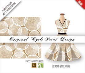 矢量树木年轮四方连续