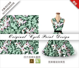 矢量抽象鸡蛋花四方连续