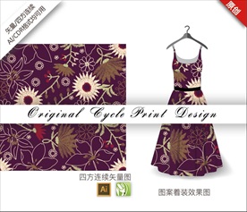 矢量抽象向日葵四方连续