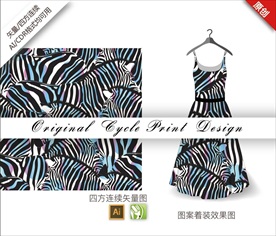 矢量抽象斑马四方连续