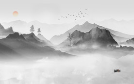 奢华意境新山水画 TIF分层