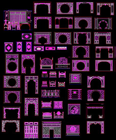 中式屏风月门图