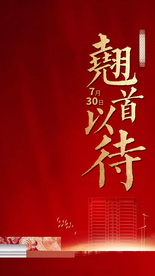 地产 红色背景 字体 中式 楼