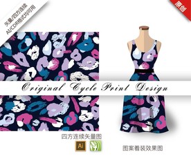 矢量抽象涂鸦四方连续