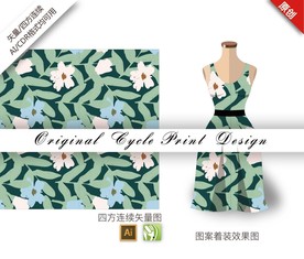 矢量抽象六月雪四方连续