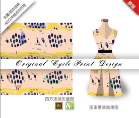 矢量抽象涂鸦四方连续