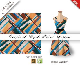 矢量抽象色块四方连续