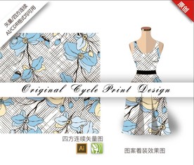 矢量鸡蛋花四方连续图案