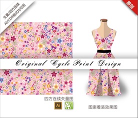 矢量唯美小碎花四方连续