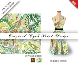 矢量抽象涂鸦四方连续