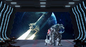 宇宙星球宇航员背景墙