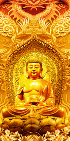金色佛像玄关背景