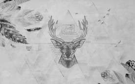 麋鹿现代装饰画 TIF分层