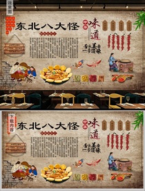 东北八大怪美食背景墙