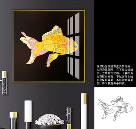 中式轻奢珐琅彩高档玄关装饰画