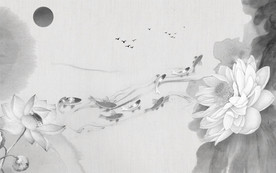 荷花奢华新装饰画 TIF分层