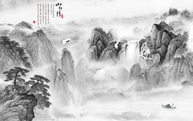 意境新中式背景墙 TIF分层