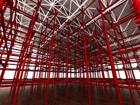 体育馆内脚手架搭设效果图