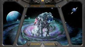 太空星球宇航员背景墙