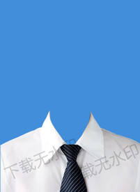 女生黑色领带白衬衫模板证件照