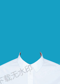 证件照圆领白衬衫模板