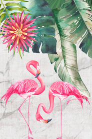 现代北欧热带雨林火烈鸟装饰画