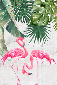 北欧热带雨林火烈鸟装饰画