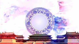 大气古典舞蹈青花瓷舞台背景视频