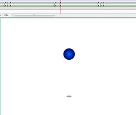 蓝色阴影小球原地弹跳5秒