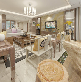 新中式 客厅 餐厅 大平层 茶