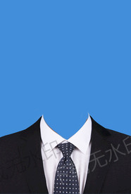 黑色领带证件照西装模板