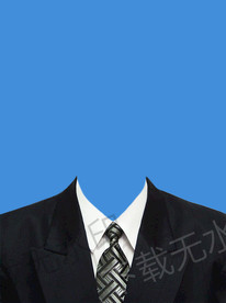 黑色图案领带证件照衣服模板