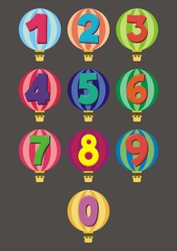 热气球数字识字牌