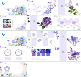 通用小清新花朵工作总结PPT