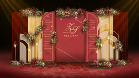 红金色婚礼迎宾区