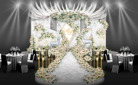 白色大理石婚礼仪式区