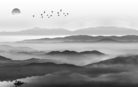 奢华 中国风山水画 TIF分层