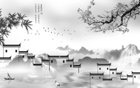 高清 山水新中式画 TIF分层