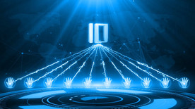 蓝色10人手掌启动仪式AE模板